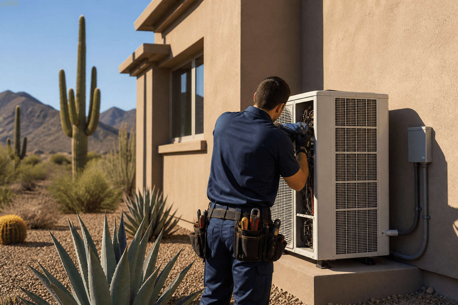 Phoenix AC technician performing AC installation